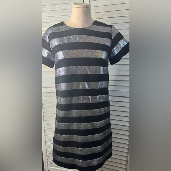 Marc By Marc Jacob’s Metallic Silver and Black Stripe Dress. Size 2. Great Cond. - Picture 2 of 7